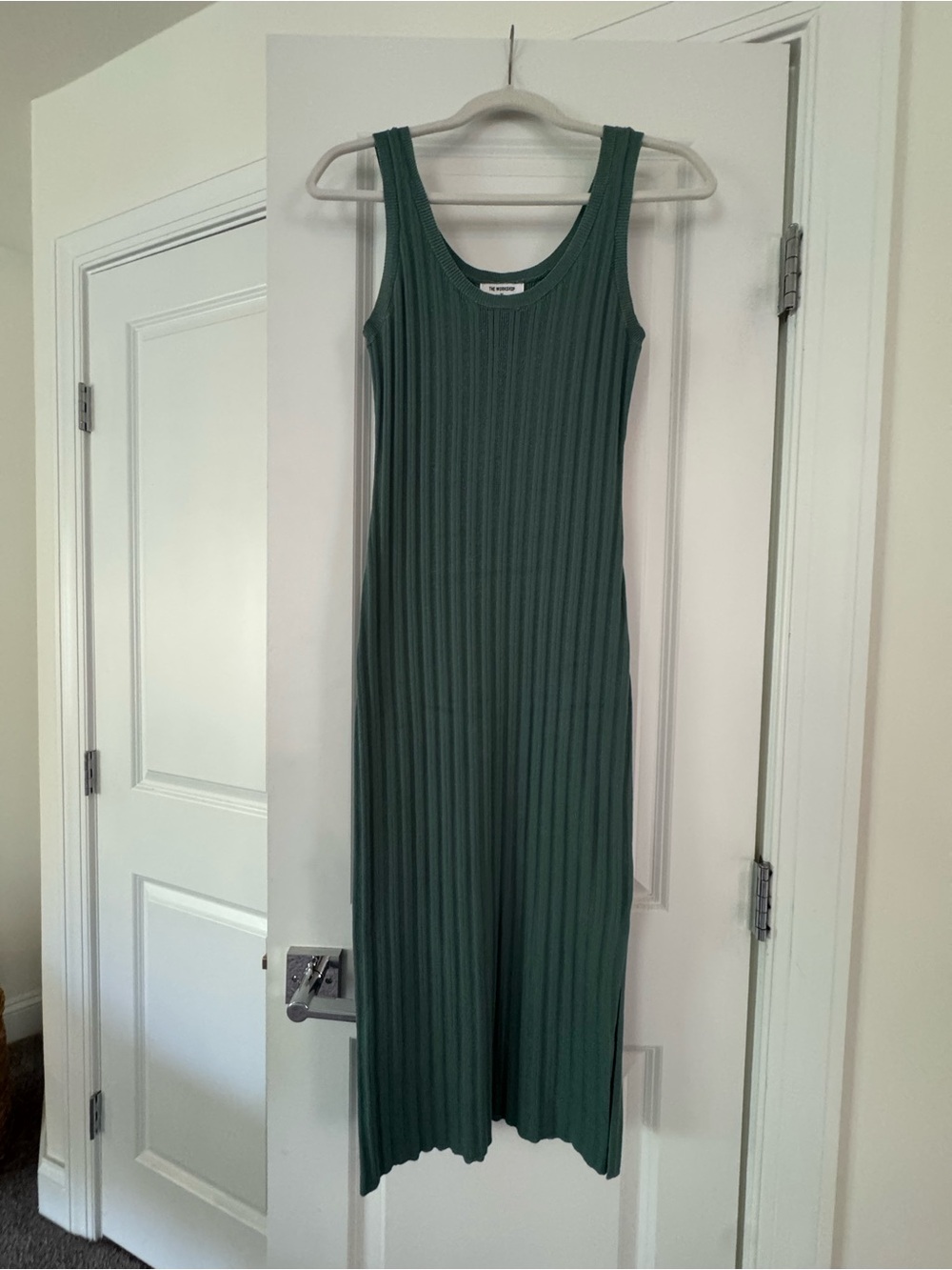 Ribbed Tank Midi Dress in Dark Green